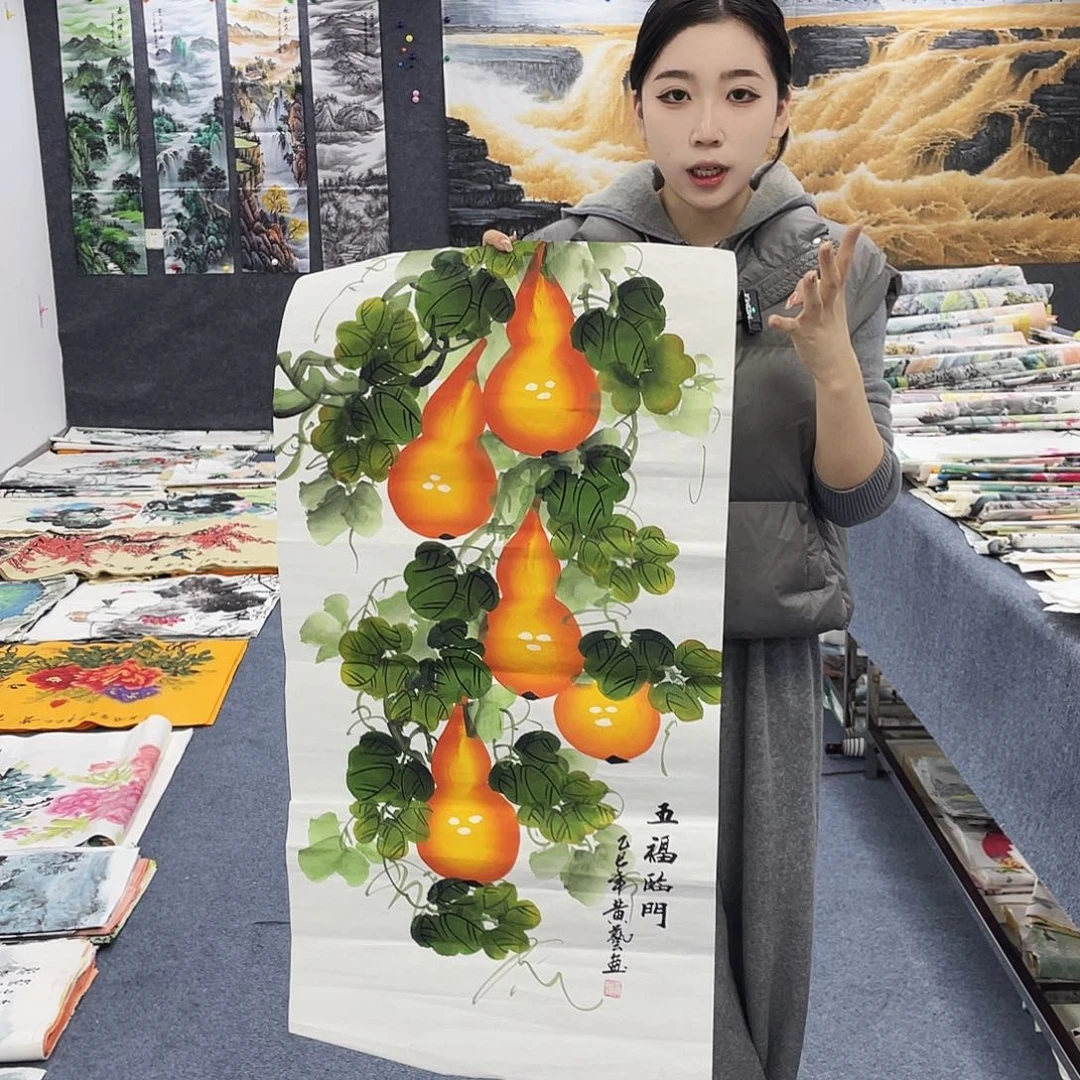 国画作品小姐姐放漏…