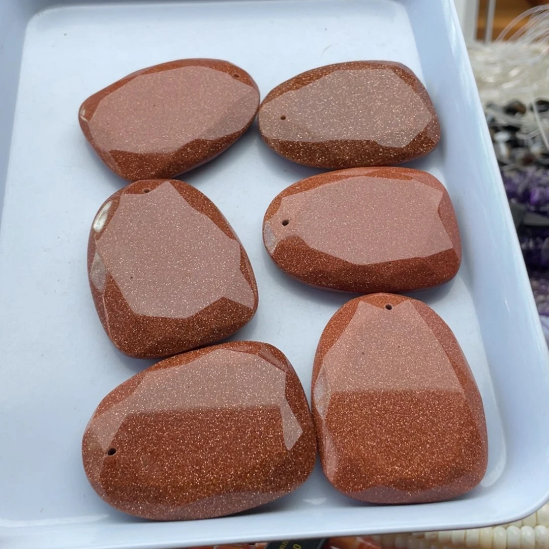 玛瑙/玉髓合金珠宝半成品一个装40*51mm星空金沙吊坠