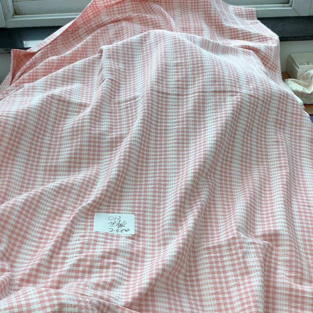 013全棉2.4米宽色织水洗棉提花