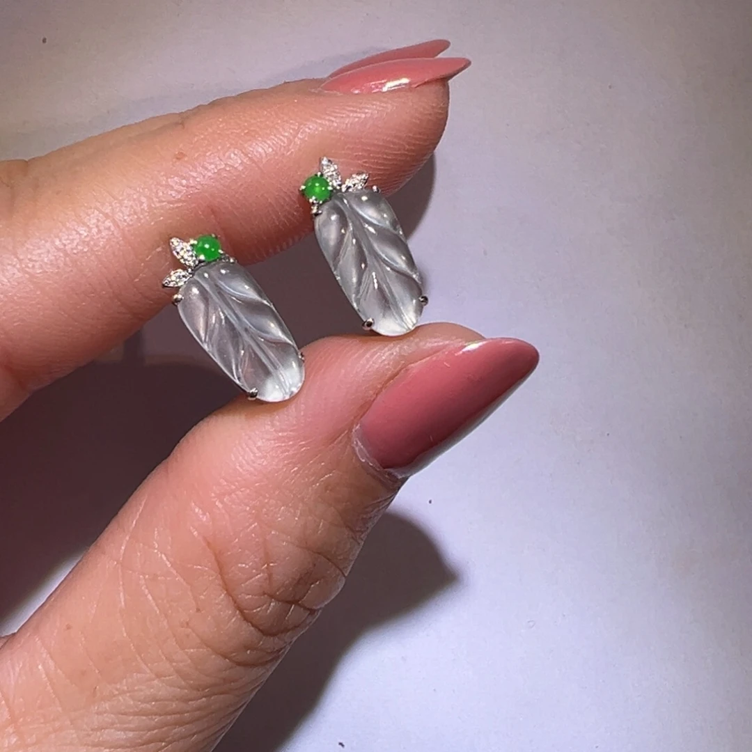 翡翠颈饰18K金镶嵌耳环