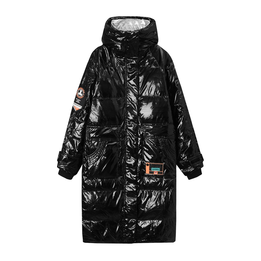 【爆姐严选】亮面防水中长款立领羽绒服女 1011000D24Y0066