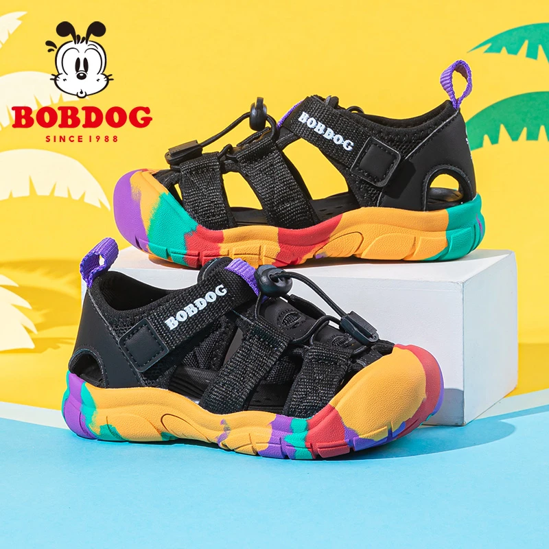 巴布豆童鞋儿童凉鞋2025夏季新款男女童包头防踢沙滩鞋溯溪凉鞋潮