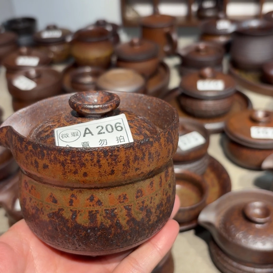 茶具粗瓷茶具素胎无釉盖碗