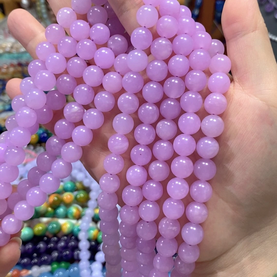 玛瑙/玉髓合金珠宝半成品紫玉髓一条卡10mm