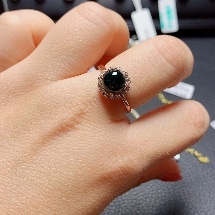 银S925镶嵌戒指翡翠