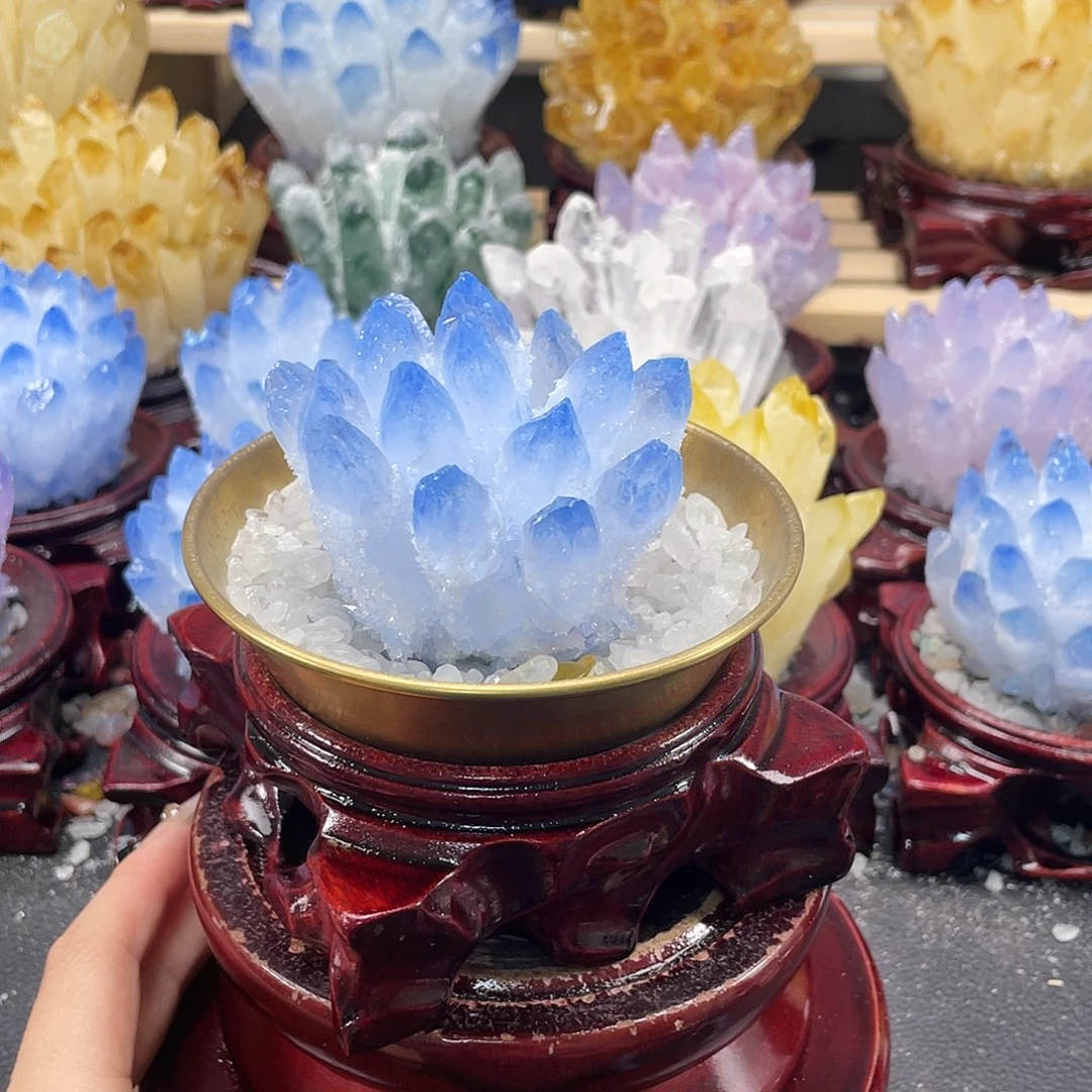 有机玻璃巍**石天然蓝水晶