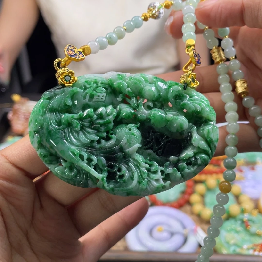 翡翠未镶嵌颈饰代编织