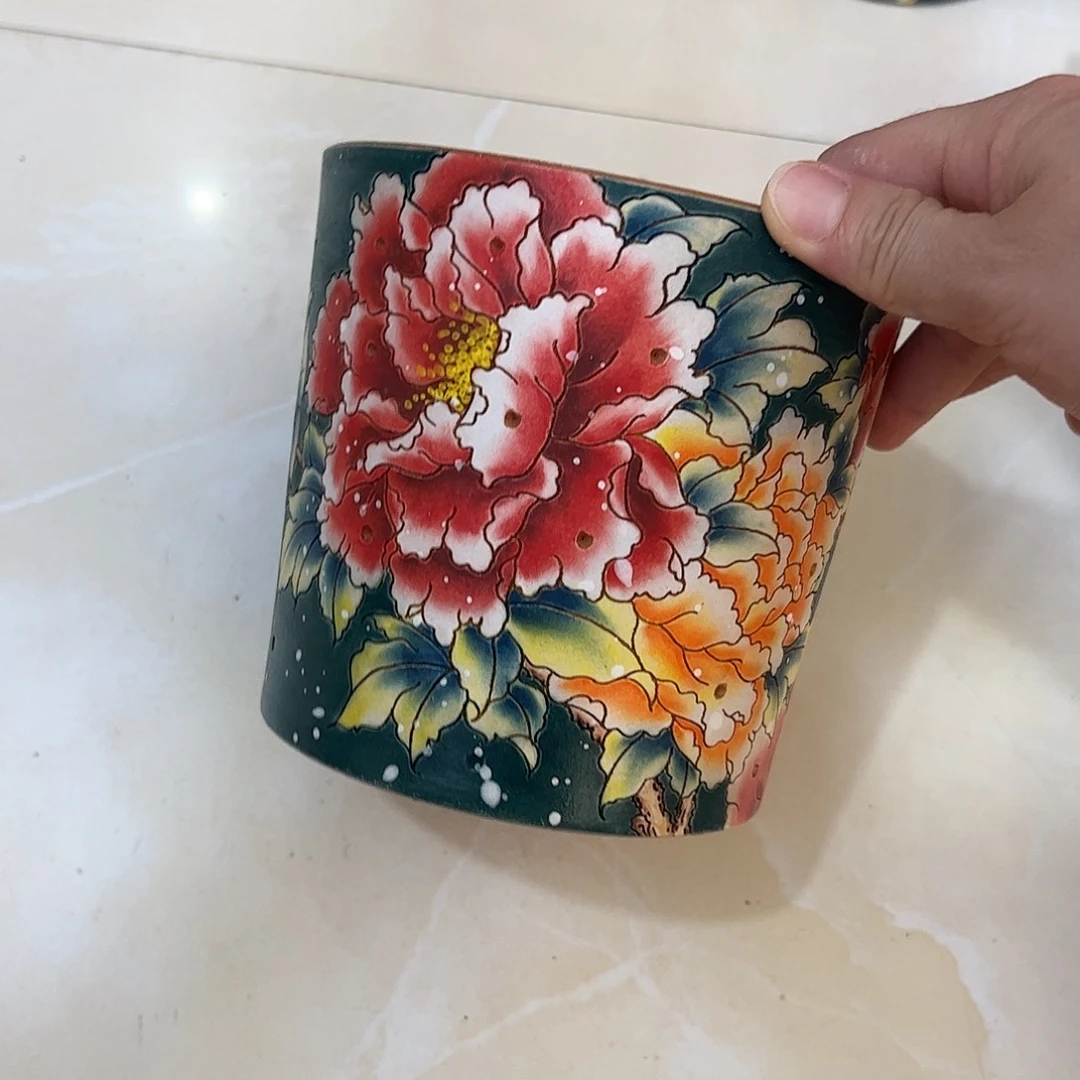 景德镇陶瓷炫彩花盆