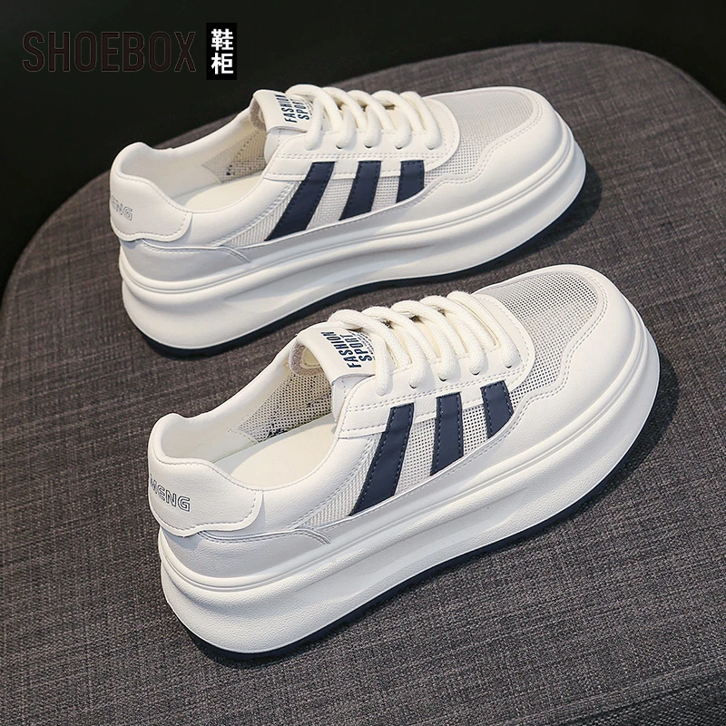 SHOEBOX鞋柜踩屎感小白鞋女2025春夏新款韩版百搭休闲运动板鞋