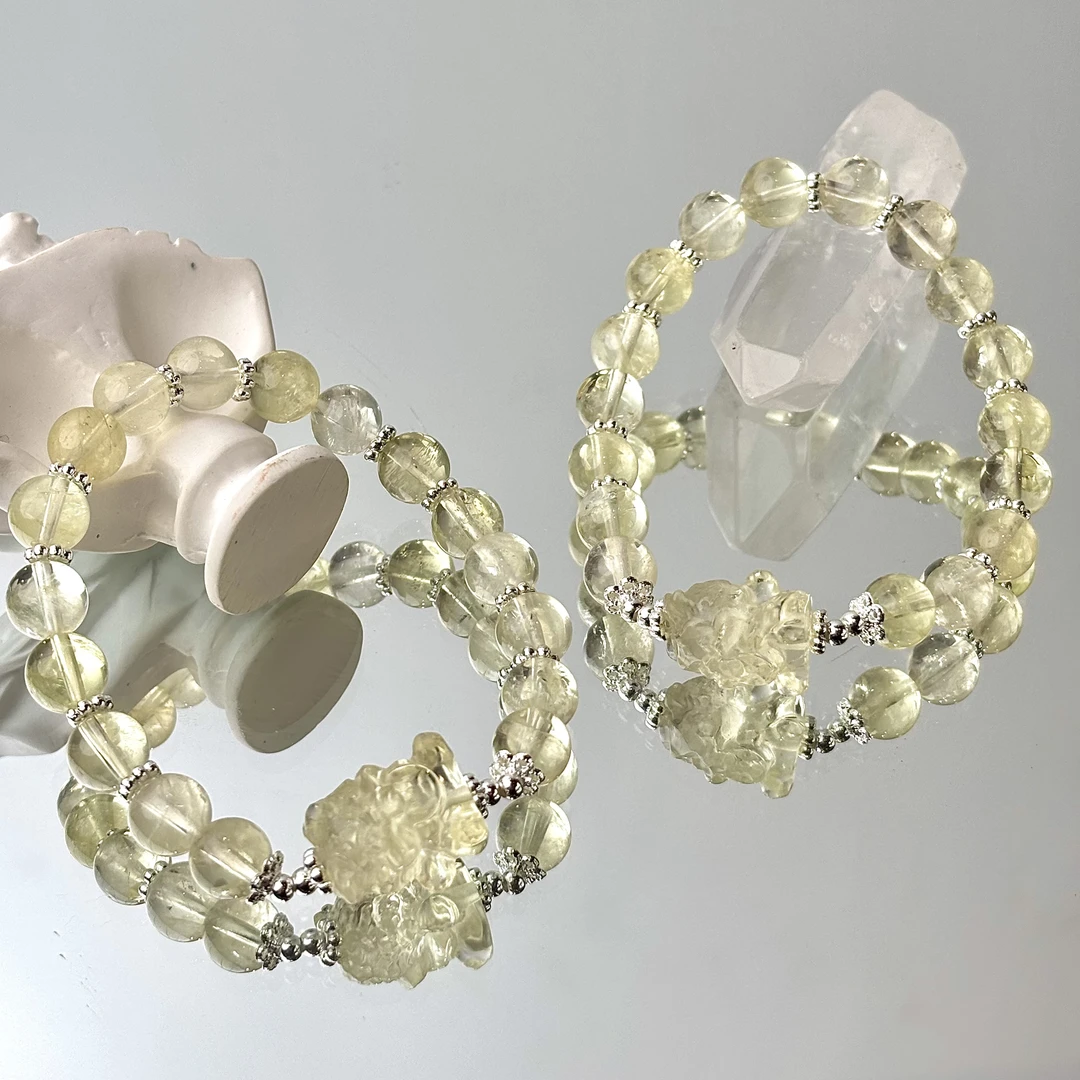 【吞米来米】黄水晶吞金兽8-9mm手串面小仙多样性发其一