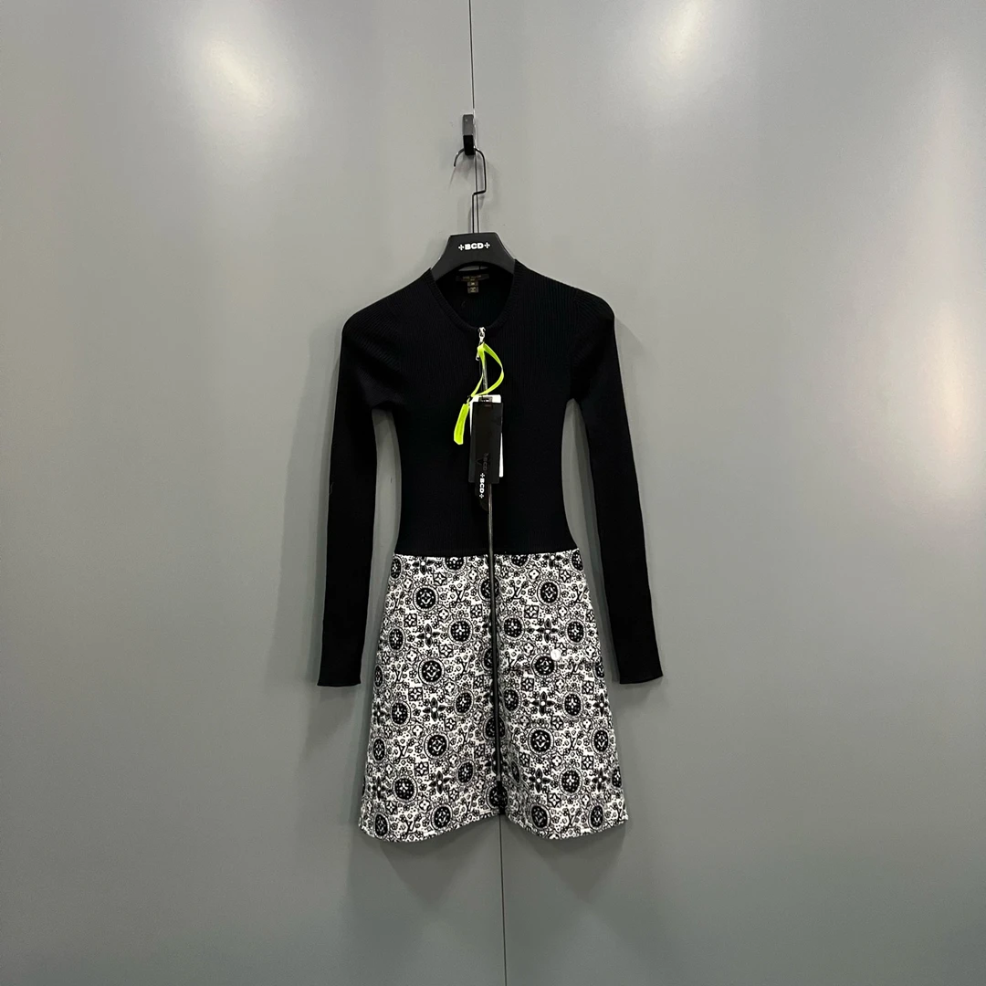 99新 LouisVuitton/路易威登 tt20 拼接老花印花连衣裙 36/609425