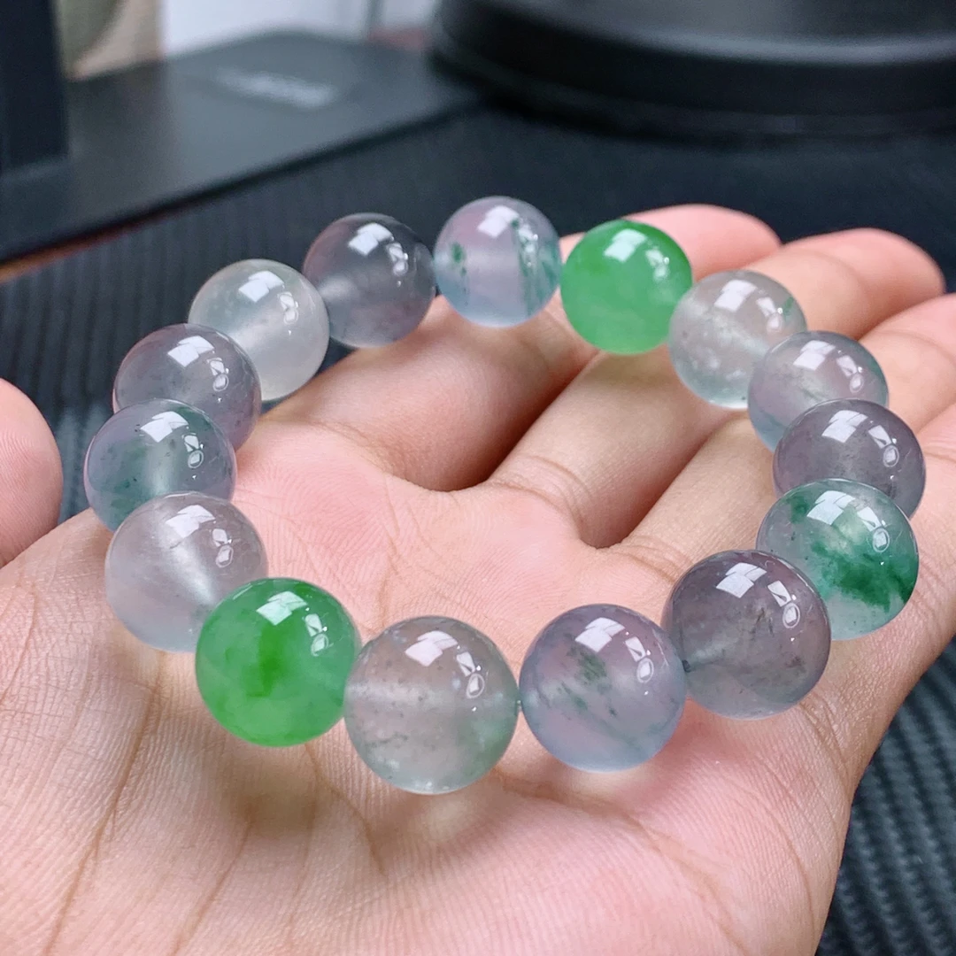 富婆必备款|收藏传承品质缅甸天然翡翠玻璃种梦幻多宝马卡龙手串