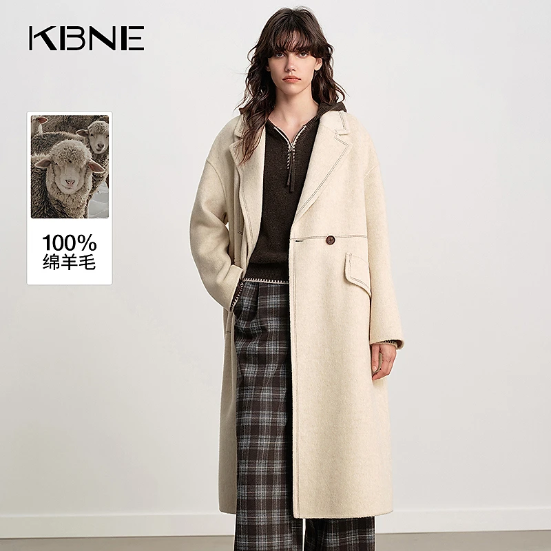 【全羊毛】KBNE羊毛双面呢大衣女秋冬高级感爆款2025新款保暖外套