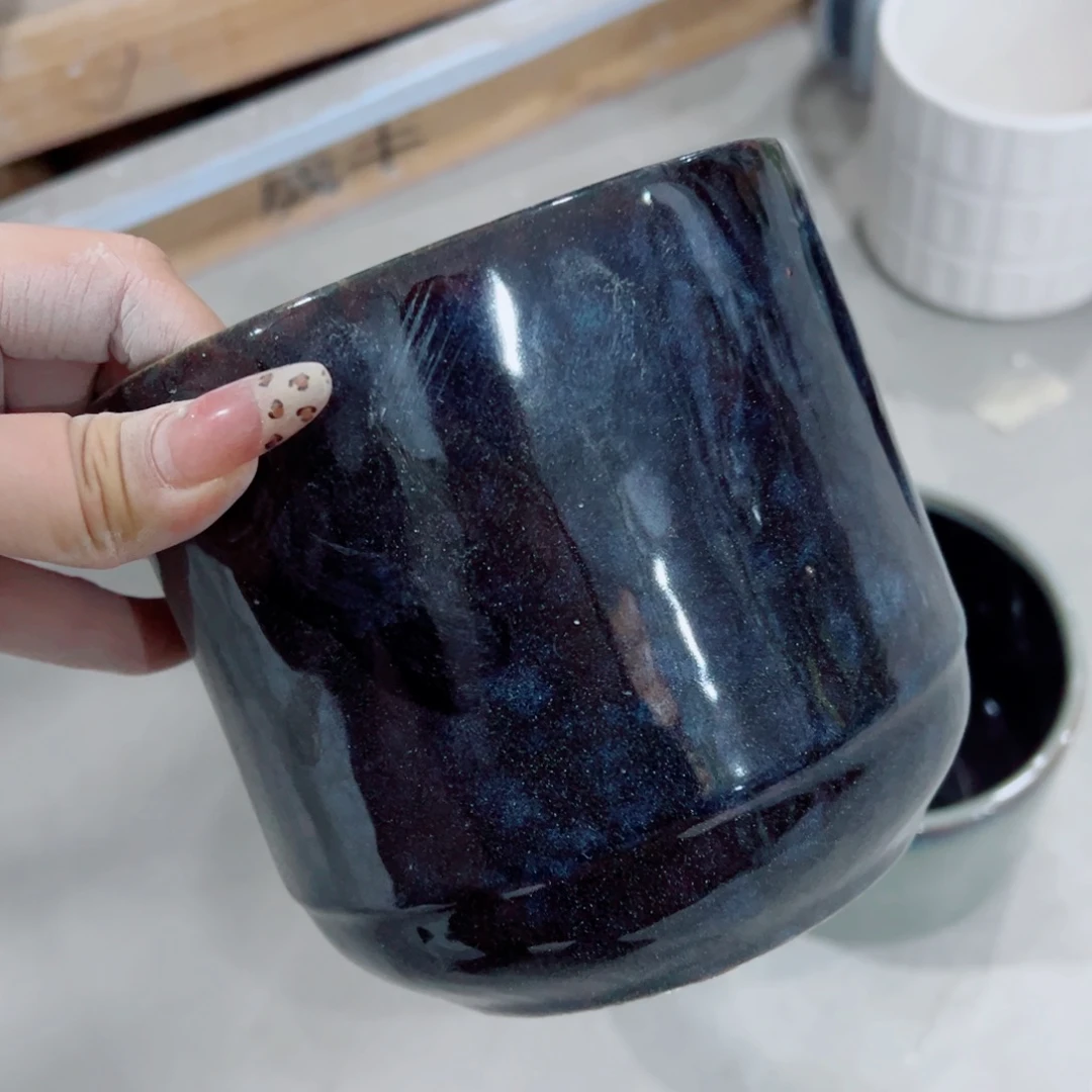 有孔，陶瓷花盆满10米包邮发货