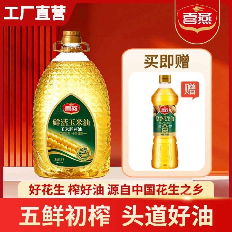日期新40年工厂【纯玉米胚芽油】5L桶装非转基因一级压榨鲜活金直发