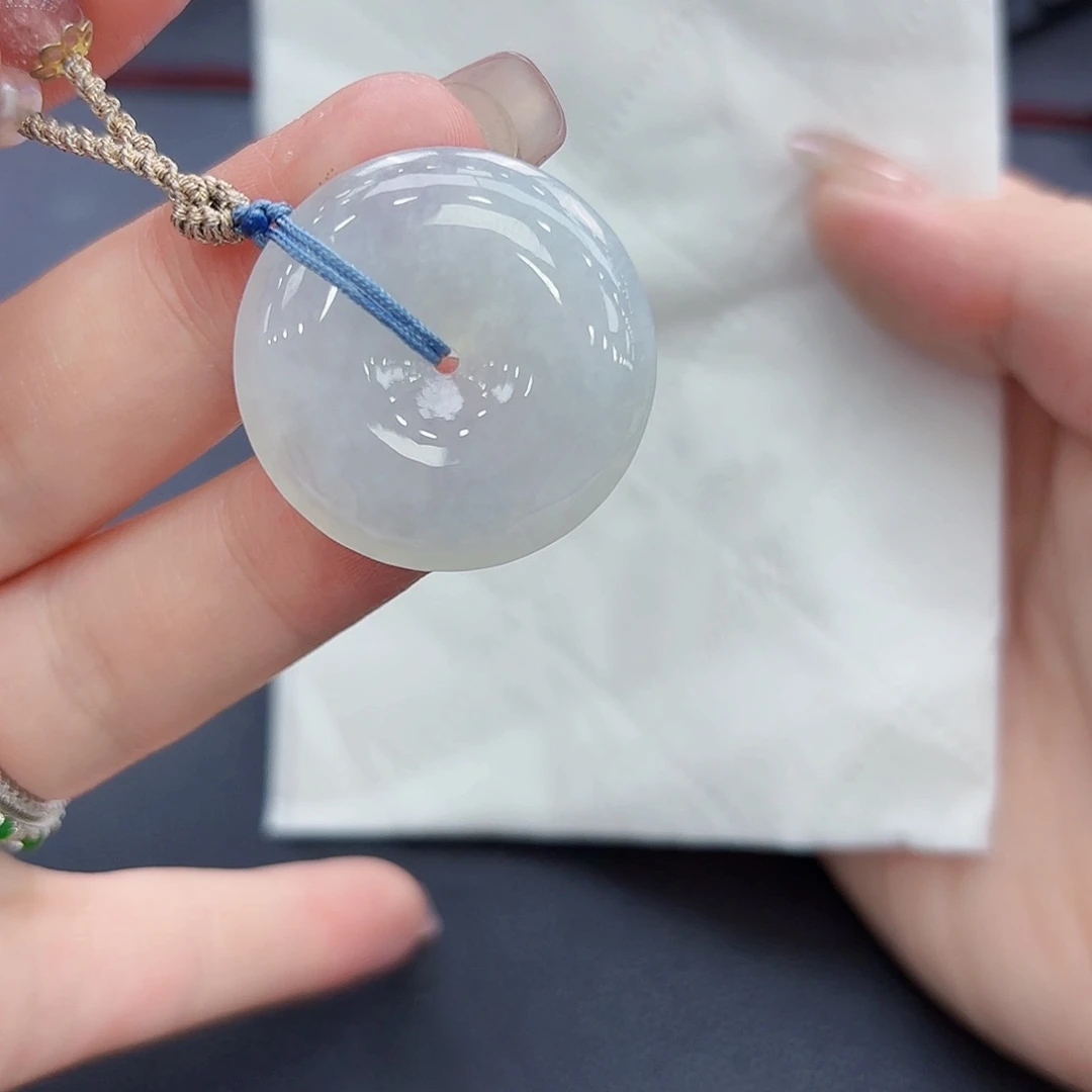 翡翠未镶嵌颈饰我**静精品•平安扣吊坠