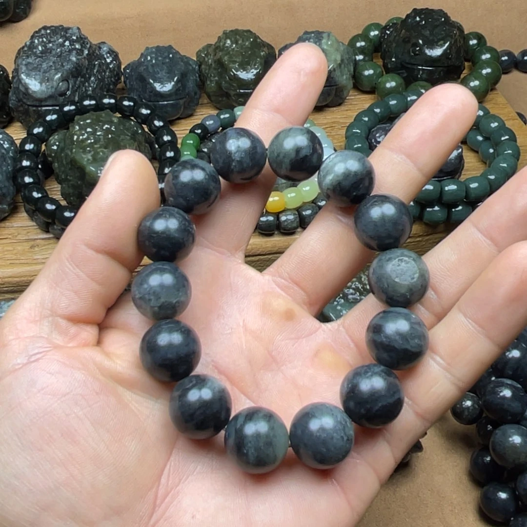 和田玉和田玉手串16mm珠未镶嵌嘉***～