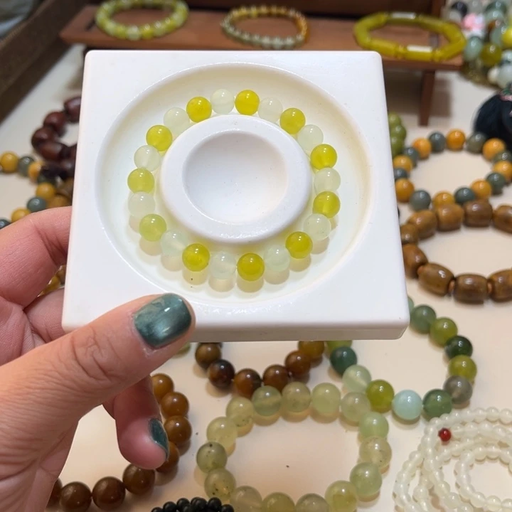 蛇纹石玉未镶嵌手链卡8