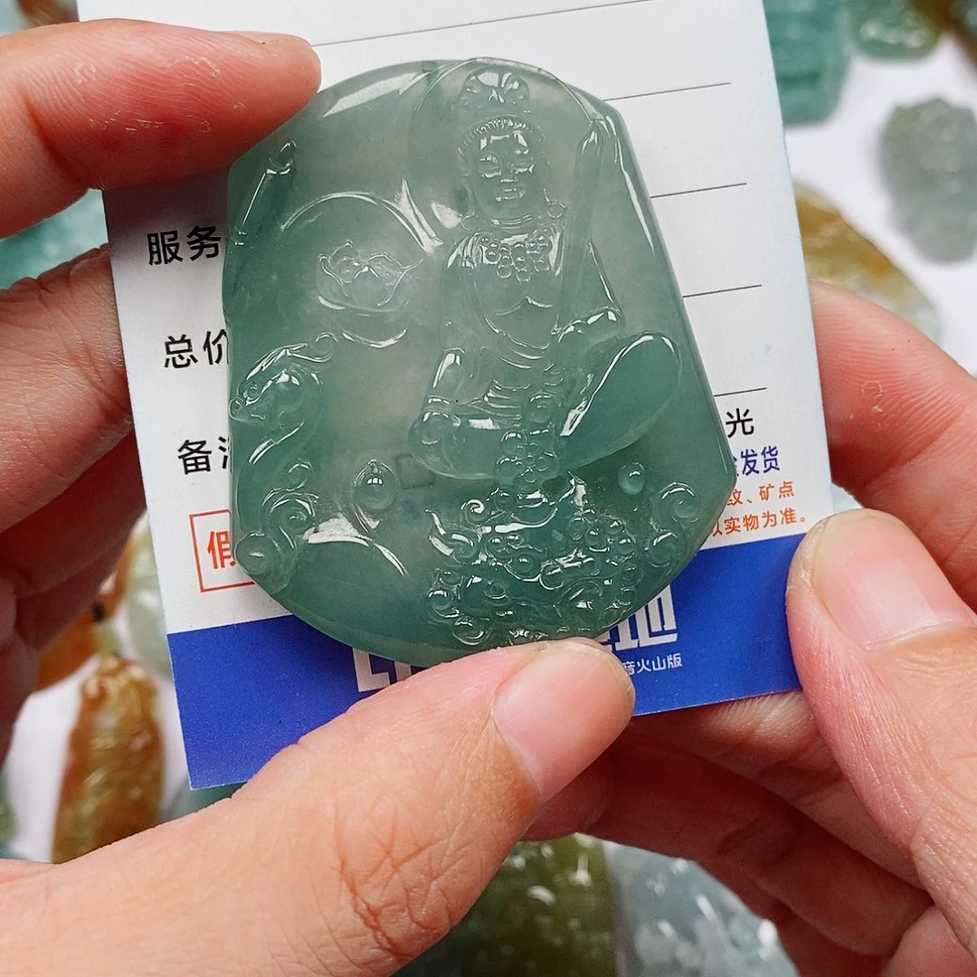 颈饰未镶嵌翡翠文殊菩萨