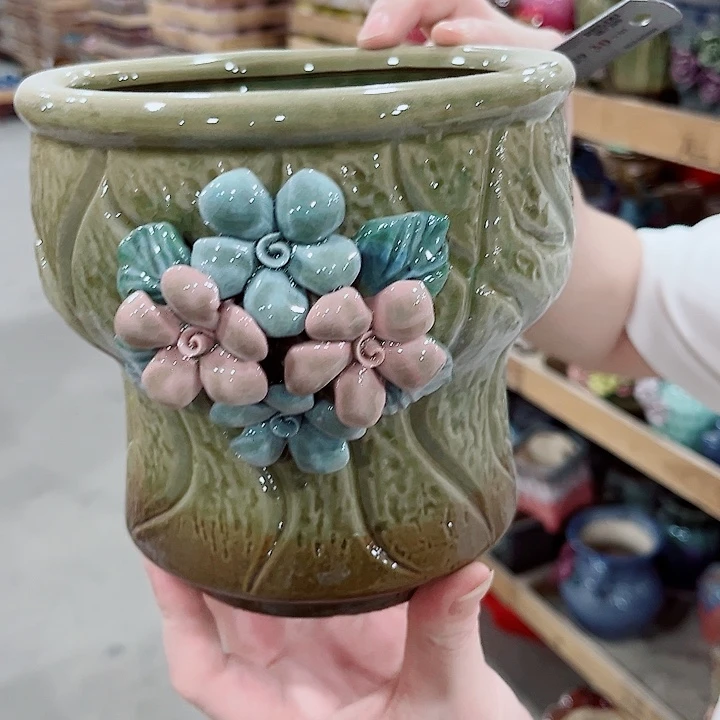 有孔.凑单10元陶瓷花盆发货！