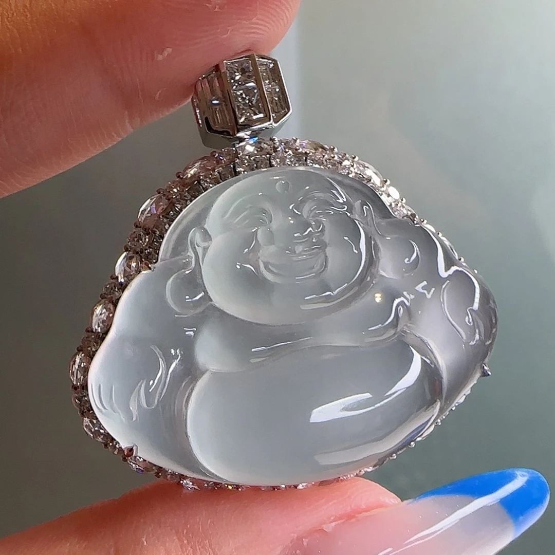 翡翠18K金镶嵌颈饰天然翡翠