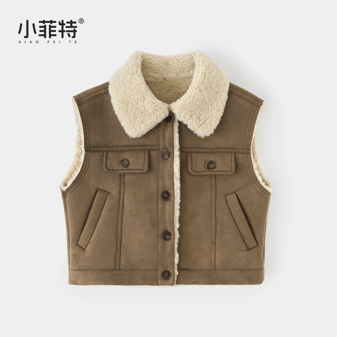 小菲特女童秋冬装新款加厚马甲外套中大童儿童保暖上衣BGYD55692