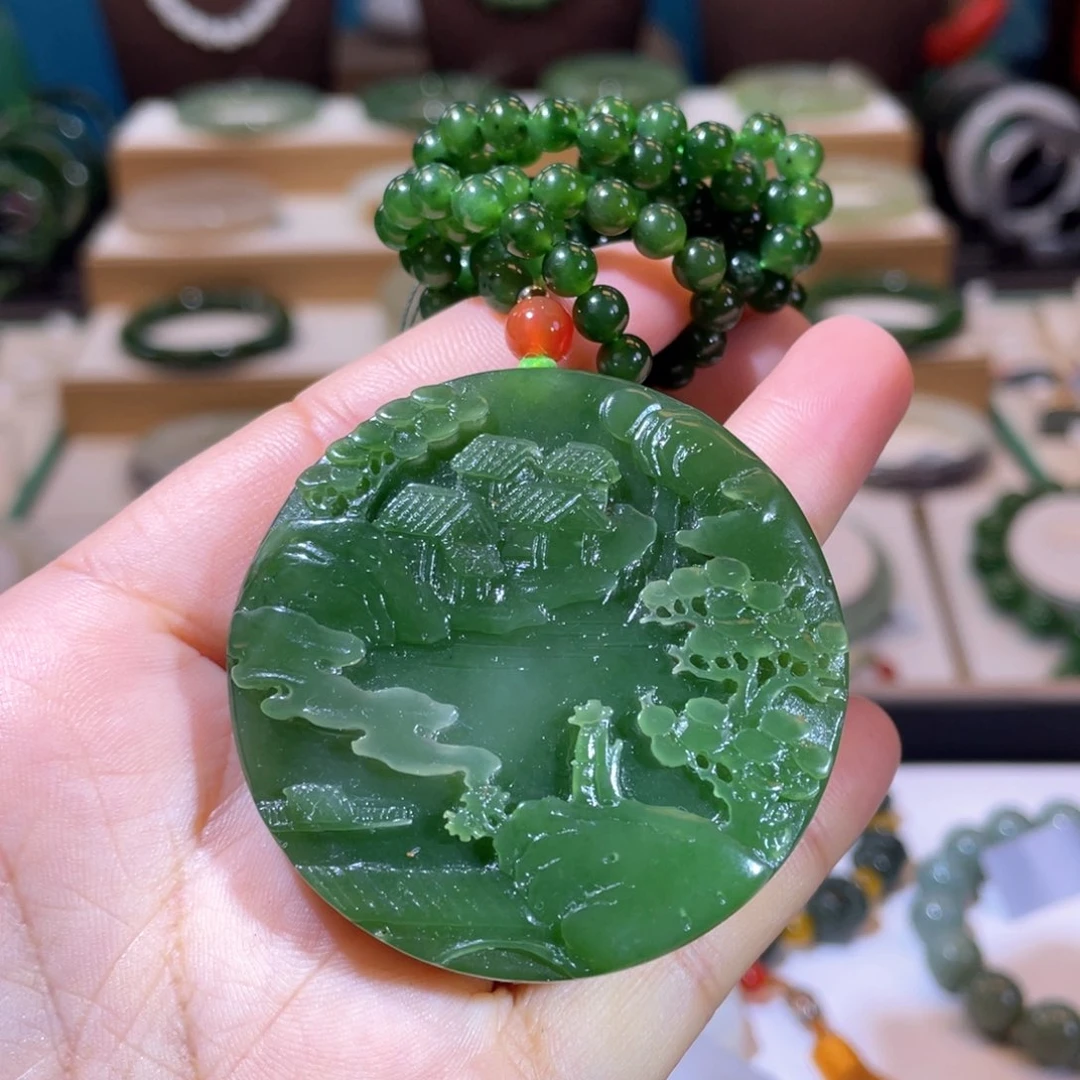 和田玉高品碧玉吊坠未镶嵌