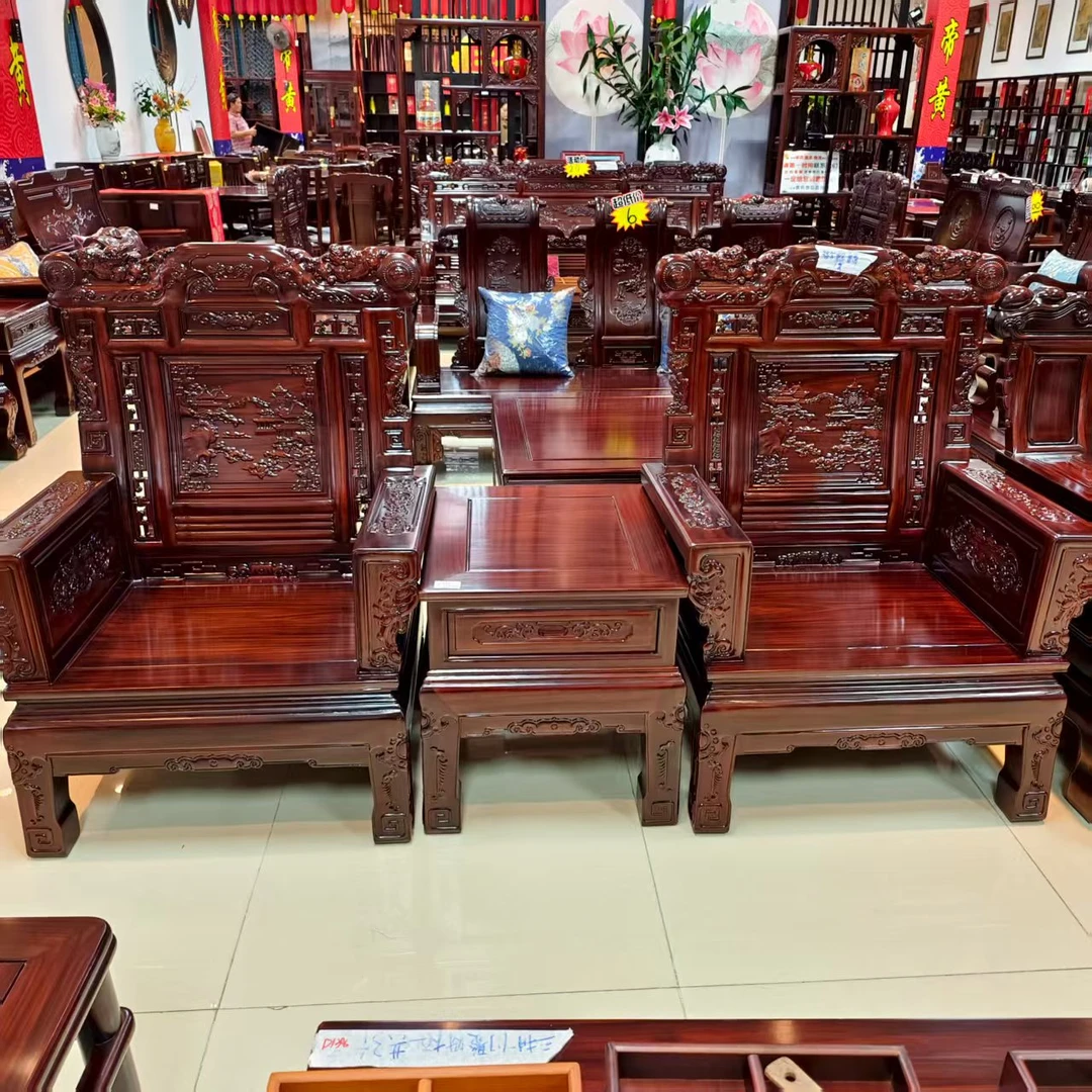 酸枝木 福字麒麟三件套