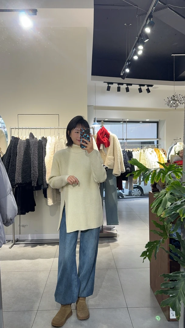 厚款女套头款毛针织衫韩版高领百搭打底纯色套头长袖显瘦毛衣