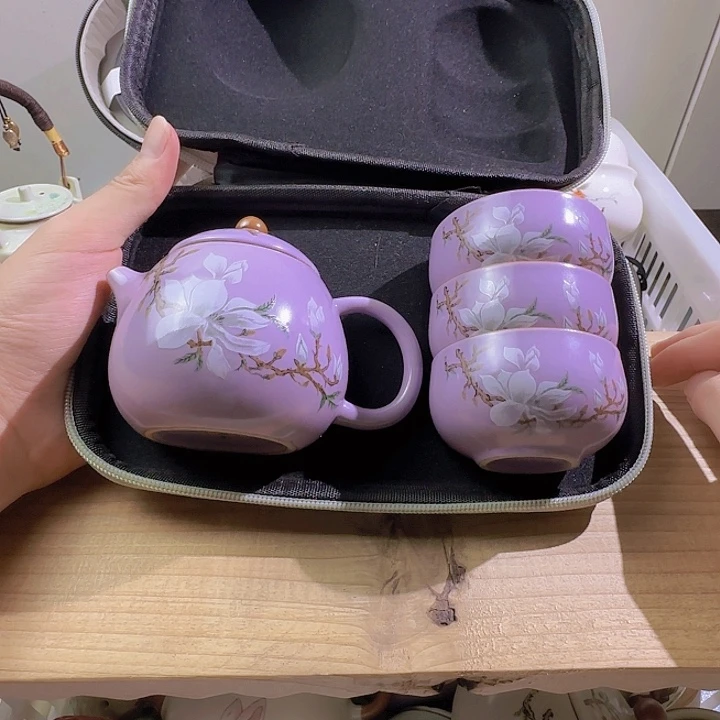 颜瓷茶器直播链接紫汝玉兰龙蛋套装