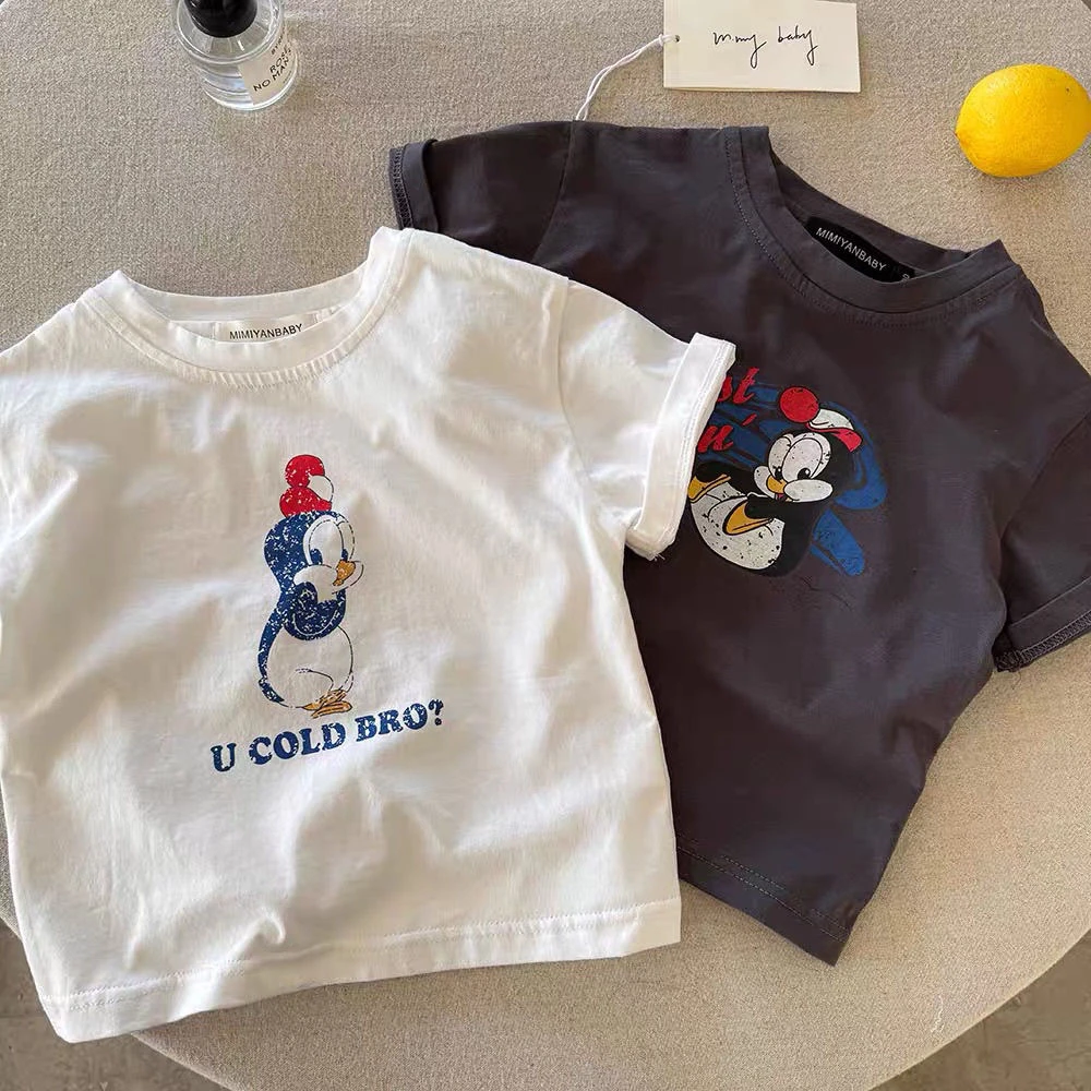 儿童T恤短袖2025夏季新款男女童透气上衣洋气潮宝宝卡通半袖t薄款