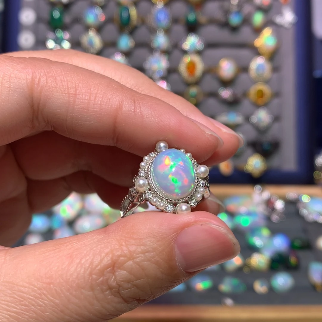 银S925镶嵌欧泊戒指款式