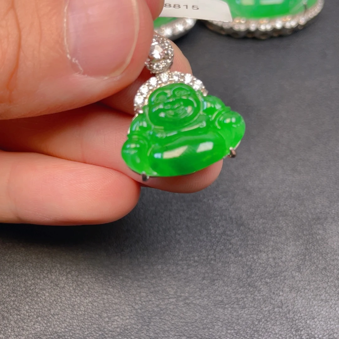 吊坠(不含链)银S925镶嵌翡翠
