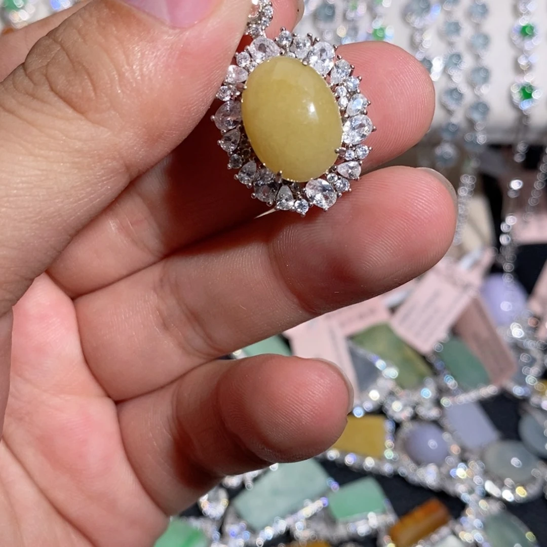 翡翠银S925镶嵌颈饰k j k k