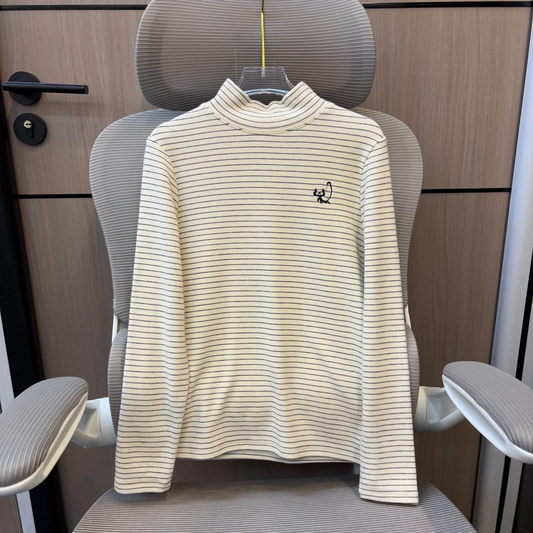 冬款韩版条纹线条小猫刺绣冬季女童打底衫 F317 317 K