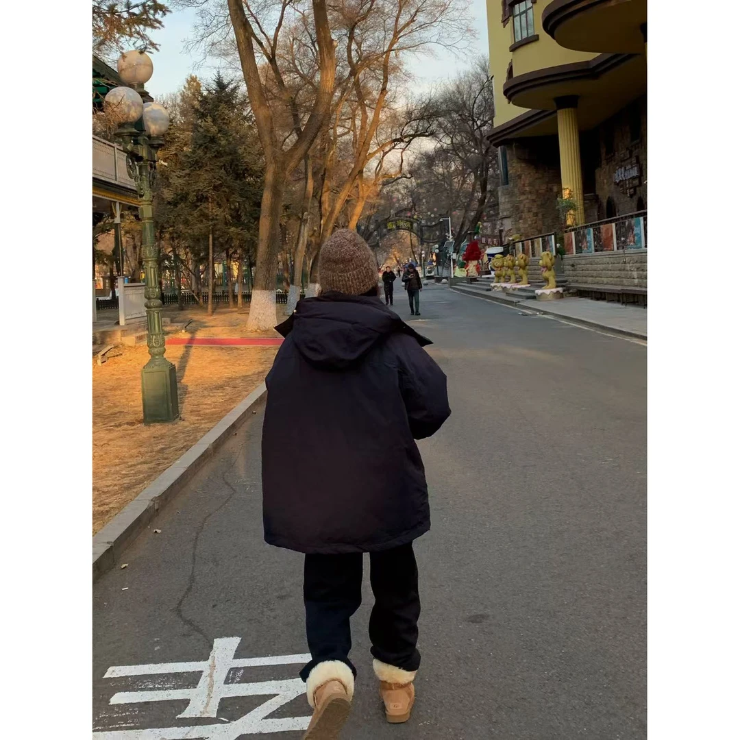 韩代.蜜桃乌龙粉色内里绒服 宽松款 L25112109