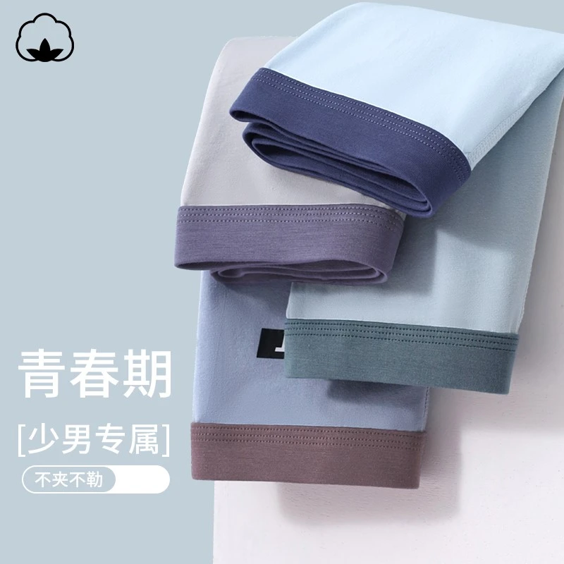 青少年发育期新疆棉7A抑菌纯棉四角内裤