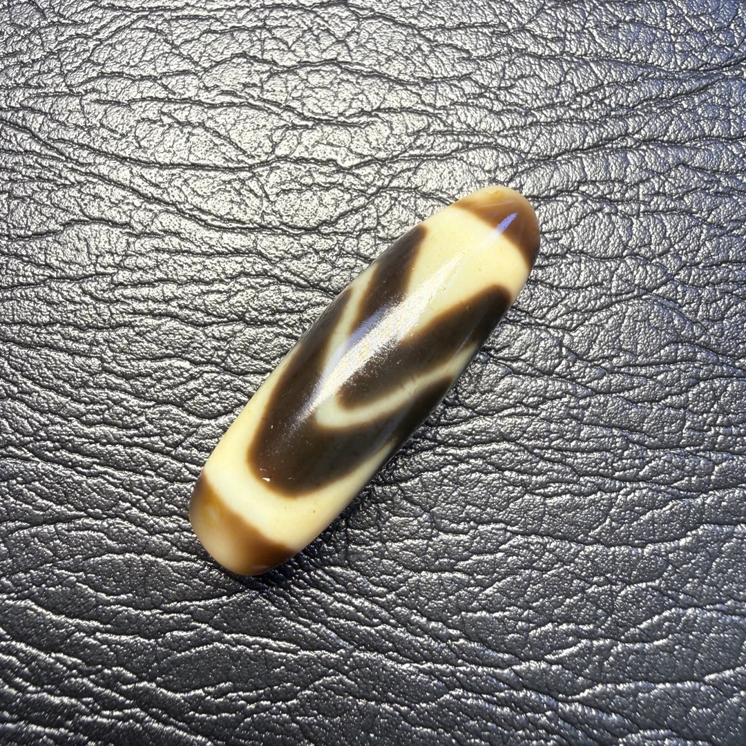 【藏纯珠宝】纯手工36.5mm双牙玛瑙吊坠孤品放漏