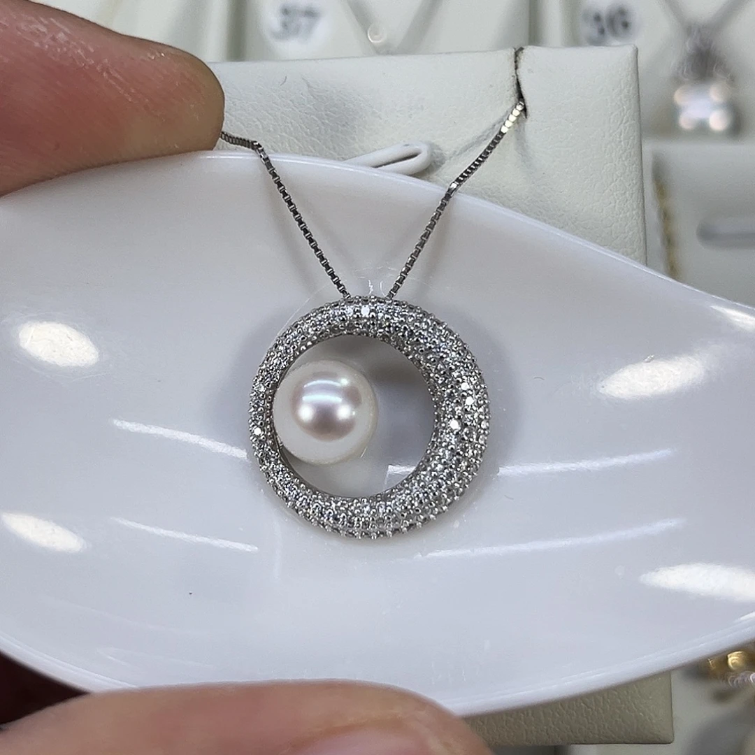 颈饰淡水珍珠银S925镶嵌
