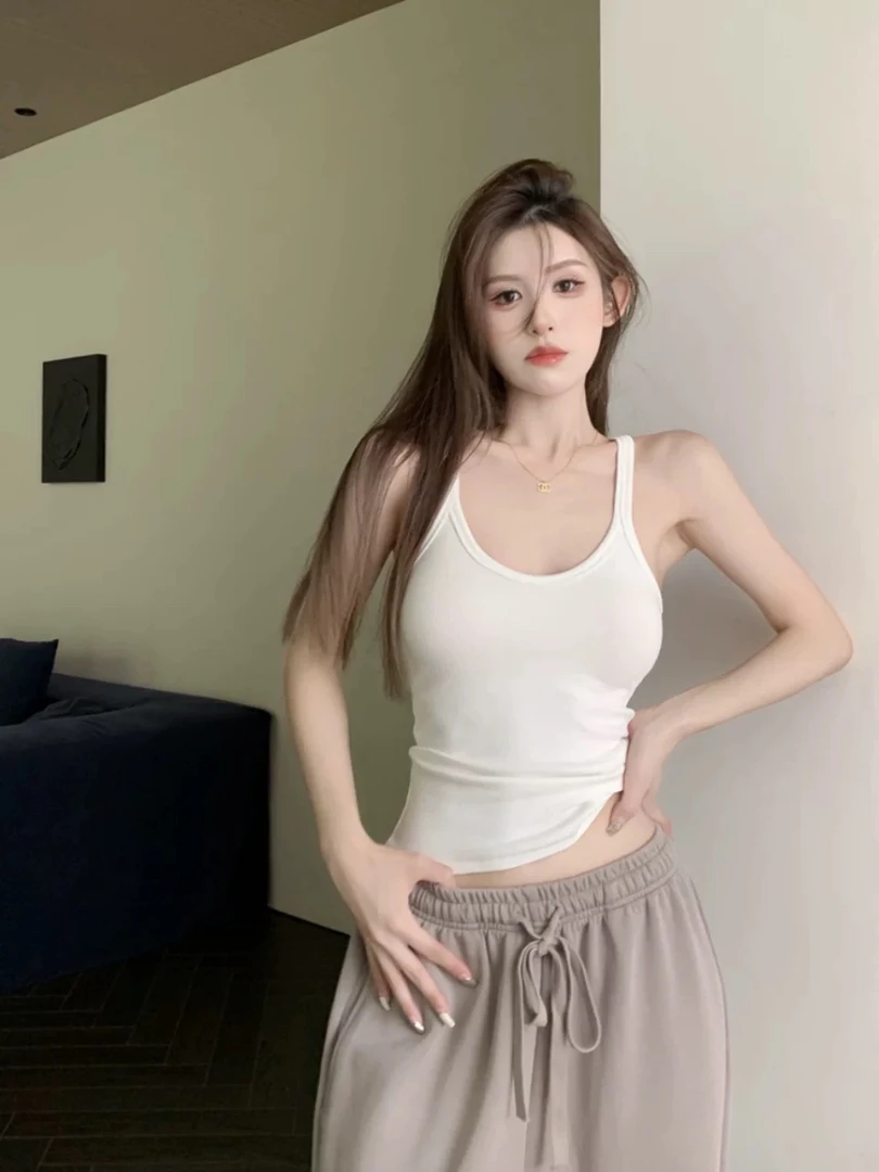 福利特价小吊带蓝白色