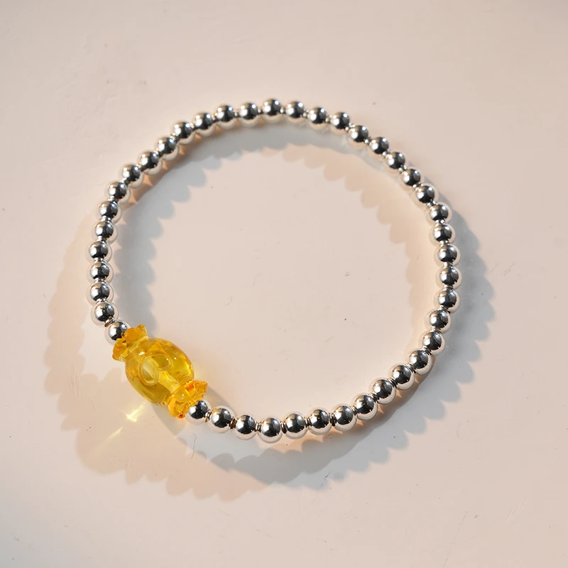 顺钦银楼【蜜滢手链】蜜蜡S925手链气质轻奢百搭女士