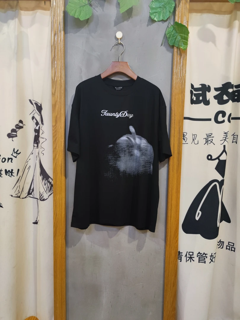 麦寻TXSES10B短袖潮流休闲宽松印花夏季百搭衣服圆领