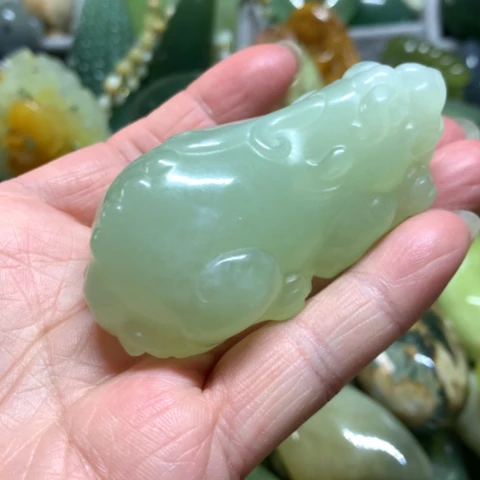 蛇纹石玉未镶嵌手把件