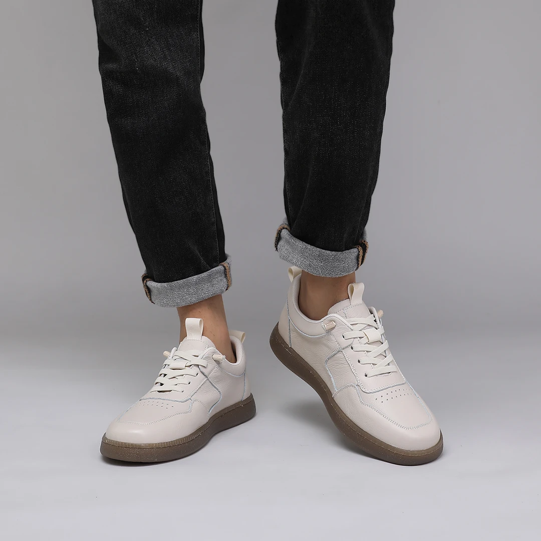 2025春季新款男士透气平底头层牛皮真皮舒适百搭德训鞋休闲男皮鞋