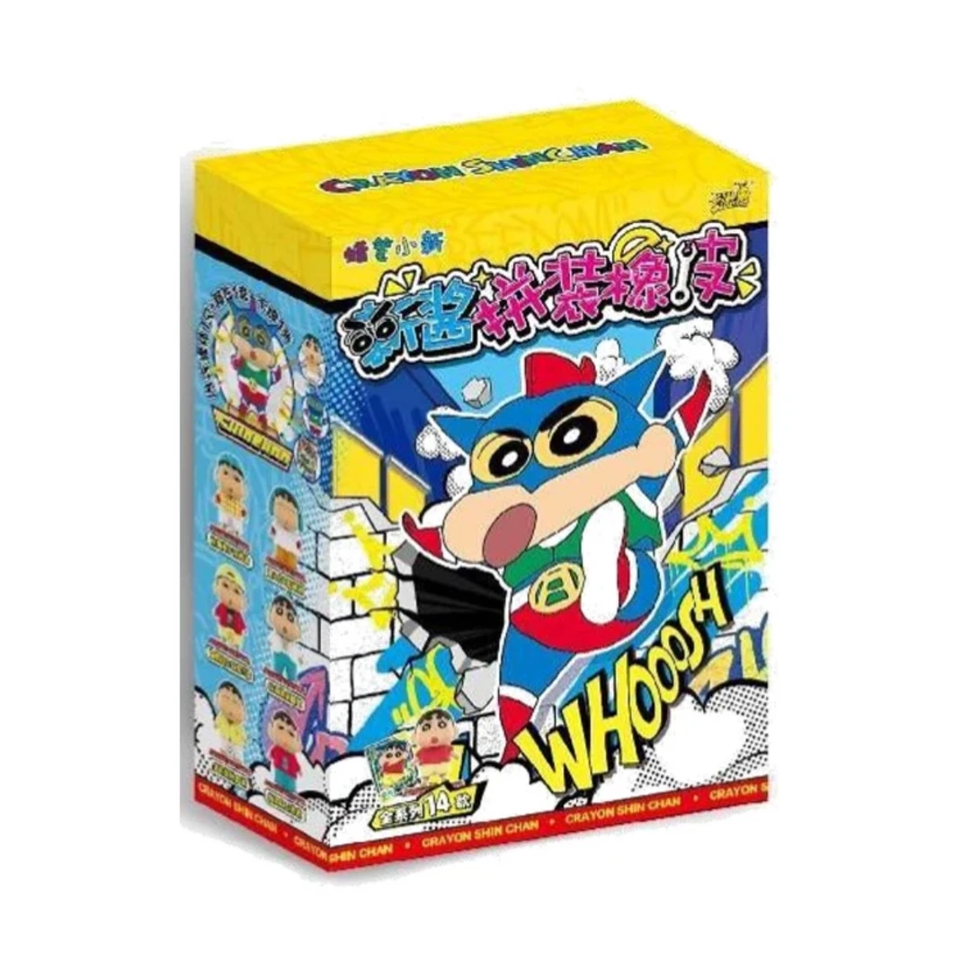 卡游蜡笔小新拼装橡皮盲盒公仔收藏卡