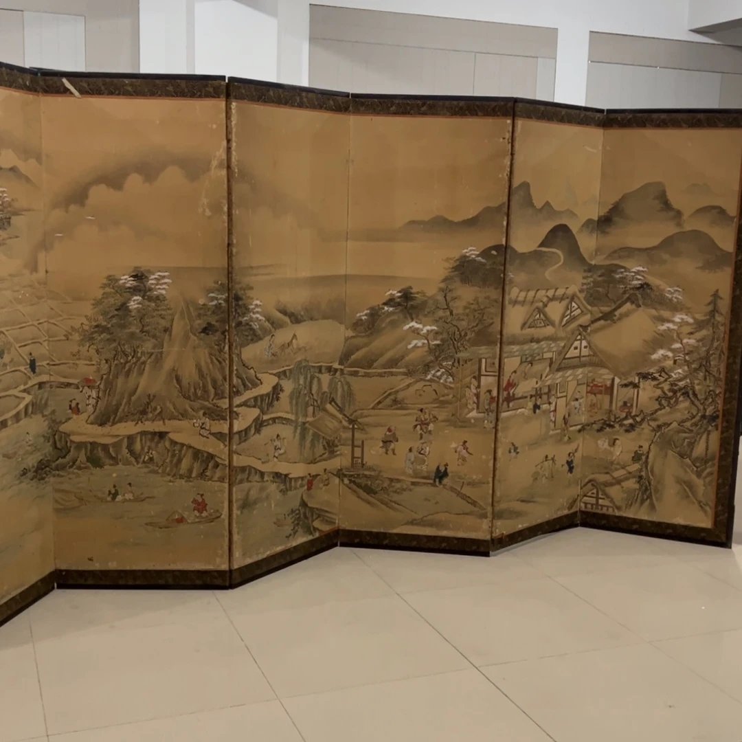 绘画屏风框画茶空间设计