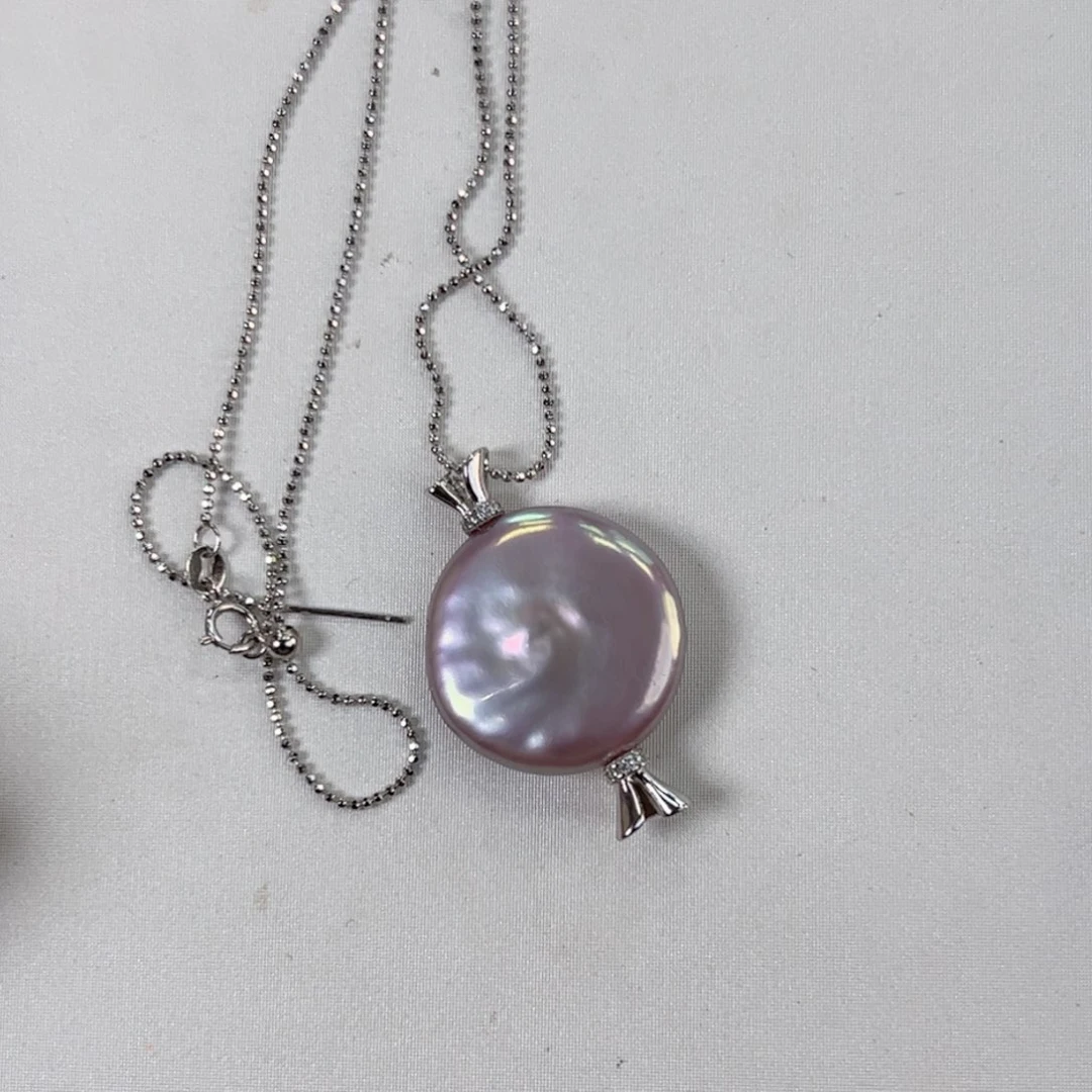 淡水珍珠银S925镶嵌吊坠(不含链)