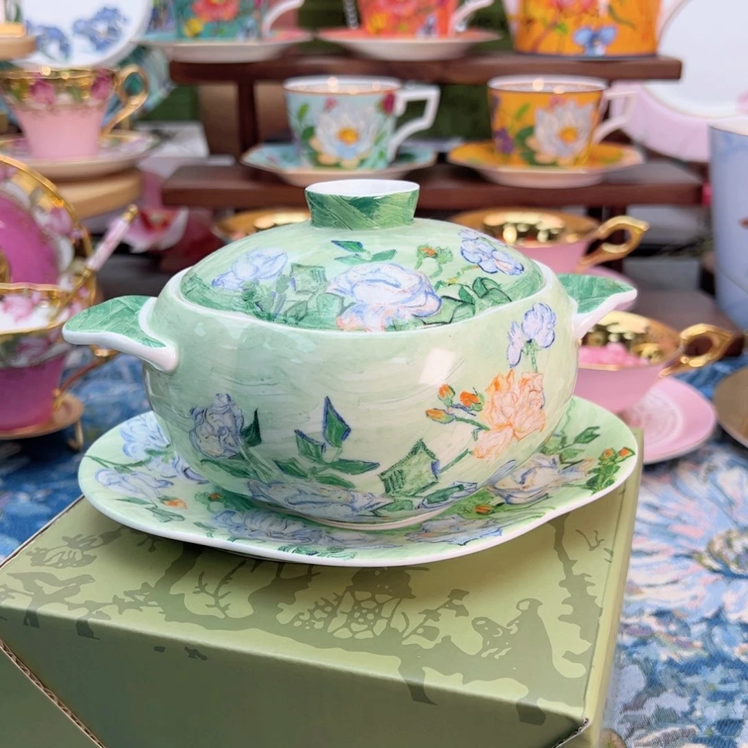 瓷片炖盅三件套瓷片