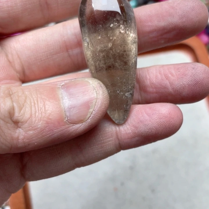玛瑙/玉髓合金珠宝半成品一个茶晶吊坠