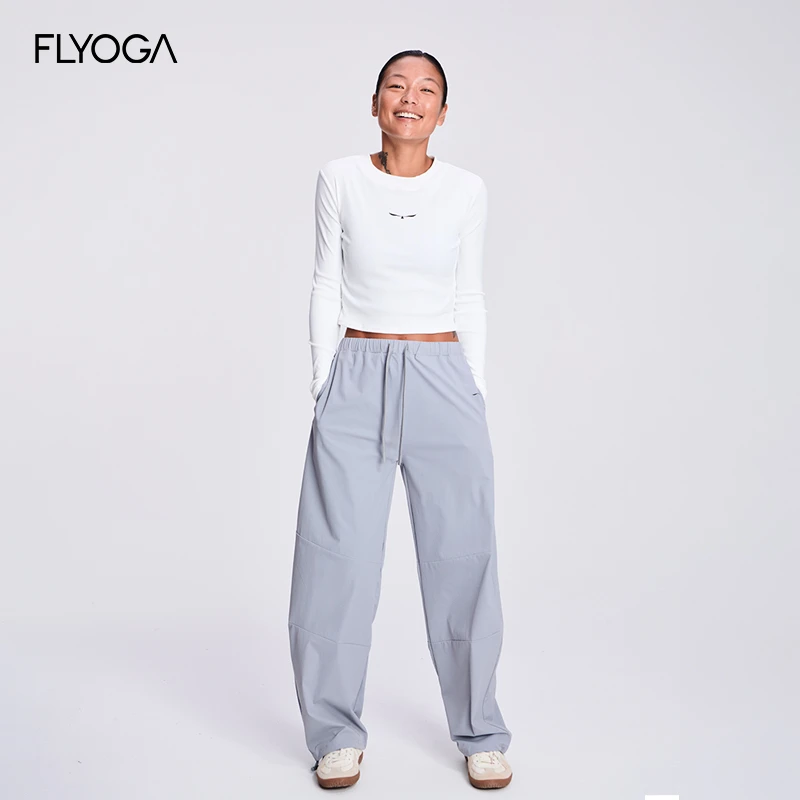 （首发款）FLYOGA飞蓝瑜伽长T亲肤修身显瘦圆领休闲运动上衣53523